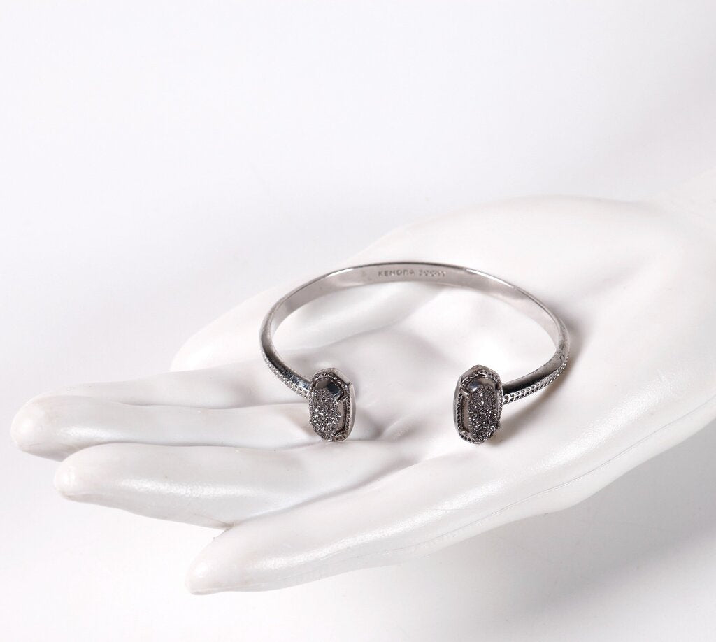 'Platinum Druzy' Elton Silver Cuff