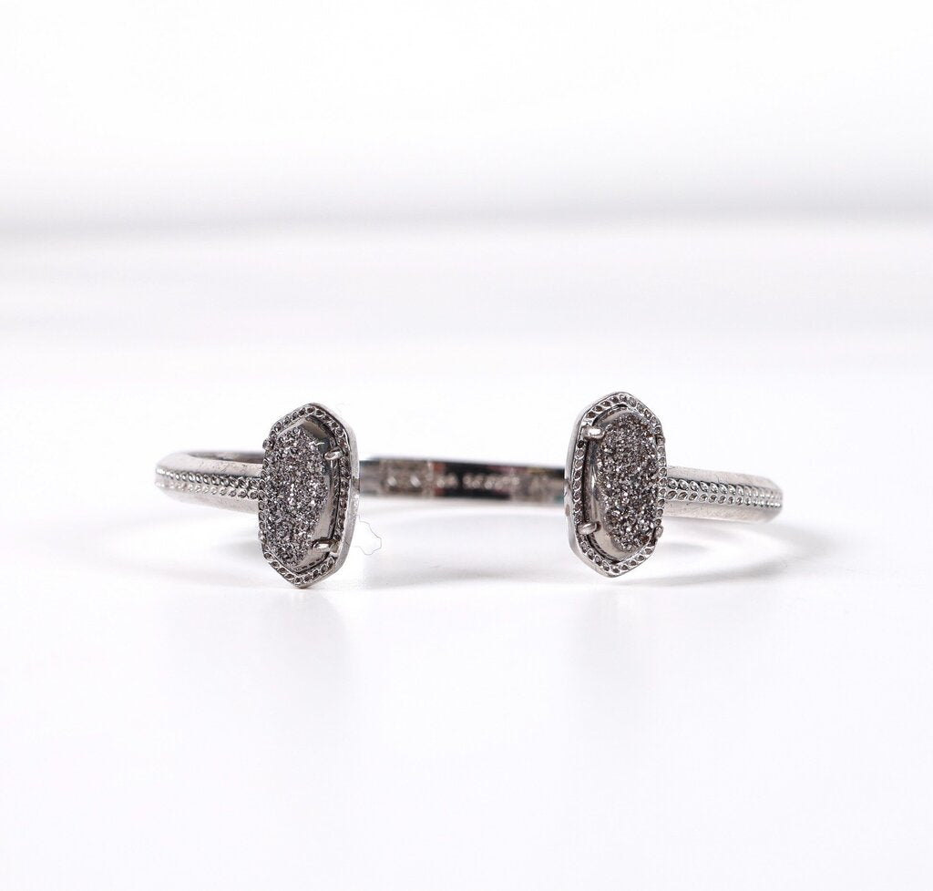 'Platinum Druzy' Elton Silver Cuff