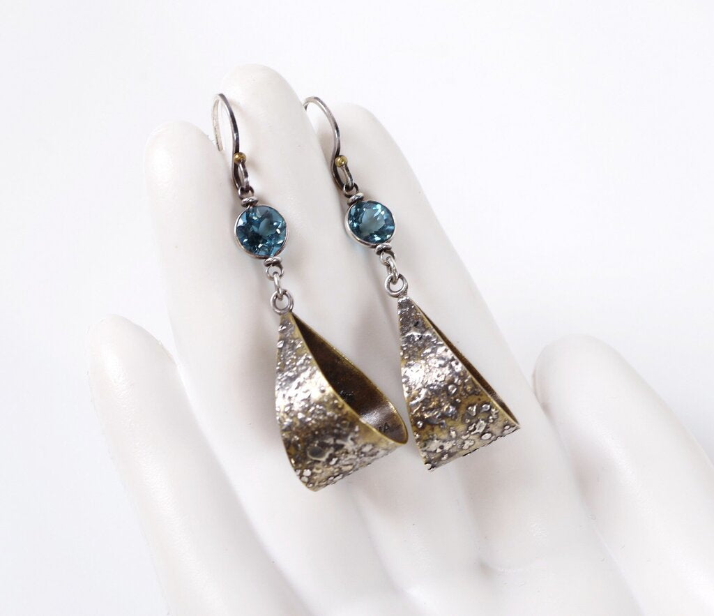 RELIST Sterling Aquamarine Drop Earrings