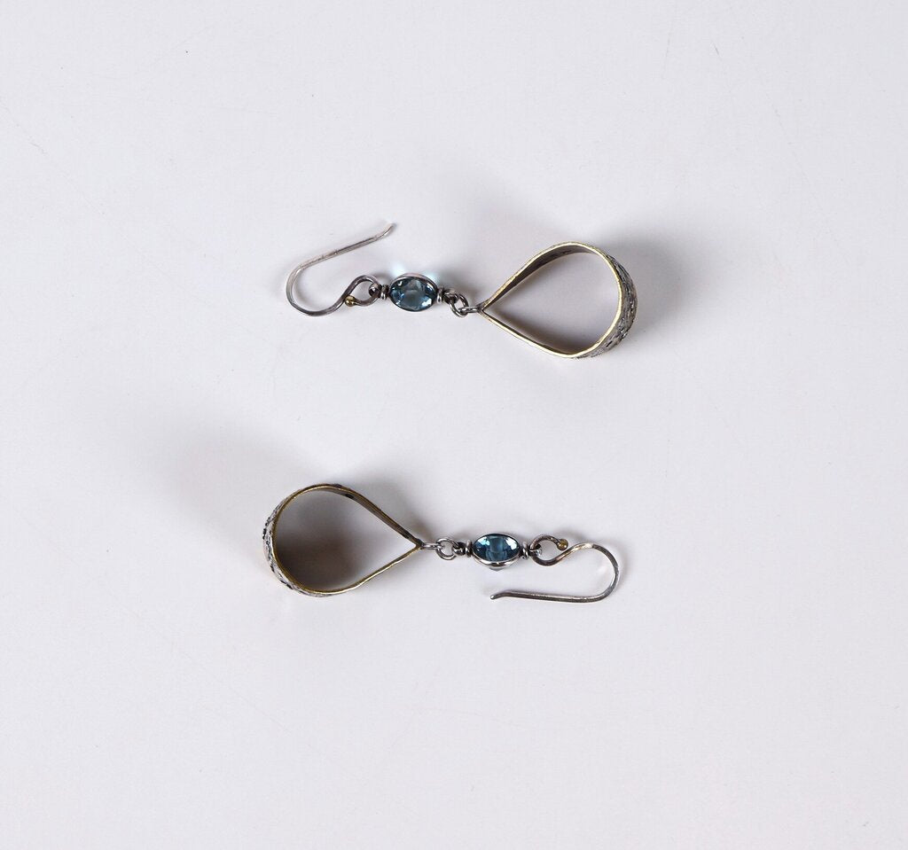 RELIST Sterling Aquamarine Drop Earrings