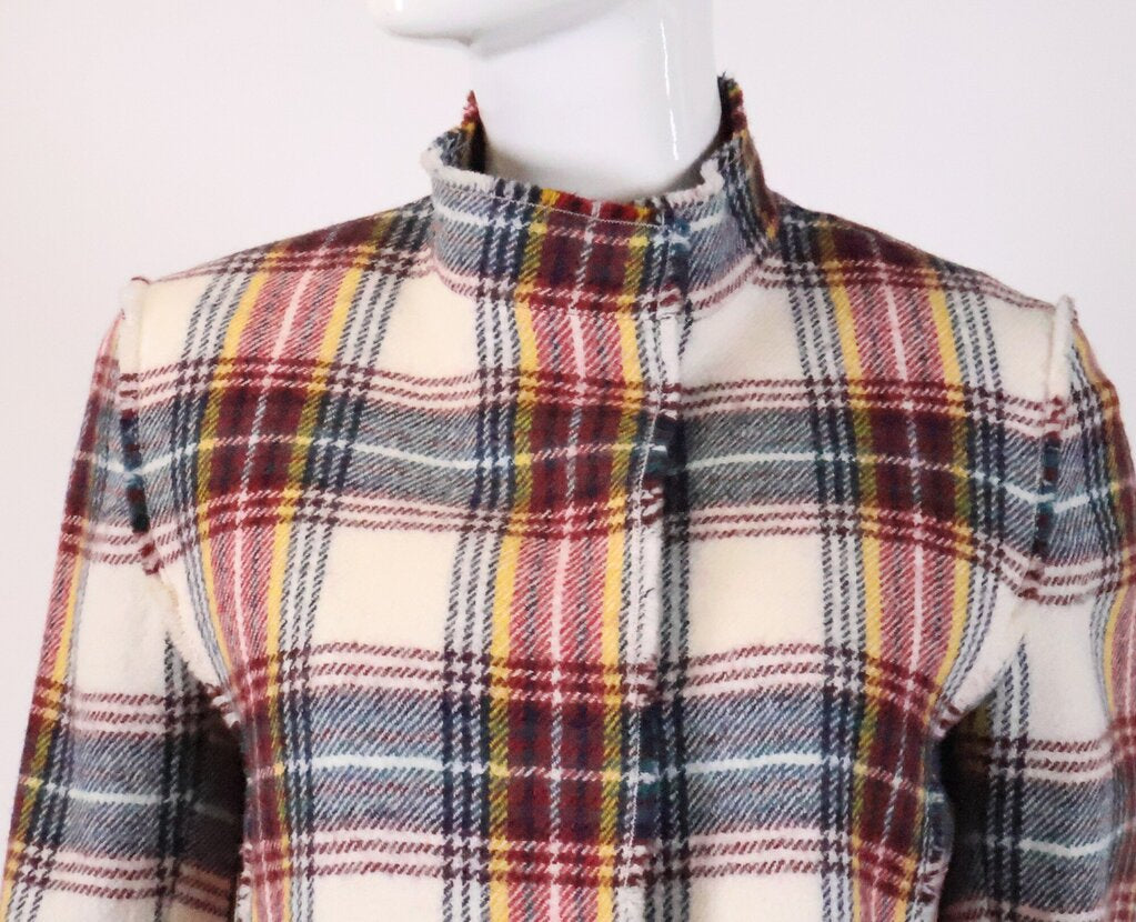 (4) Plaid Crop Jacket