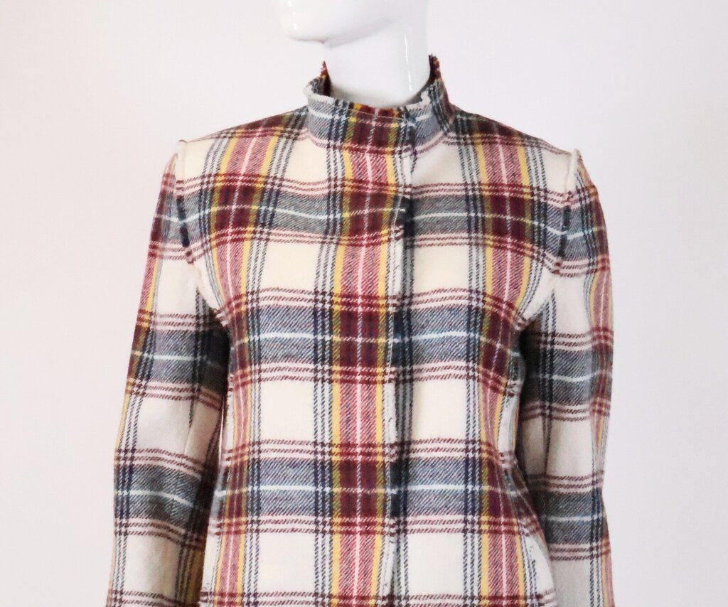 (4) Plaid Crop Jacket