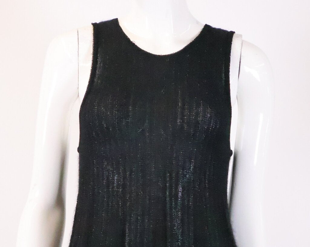 (M) Black and Silver Sleeveless Mohair Dress