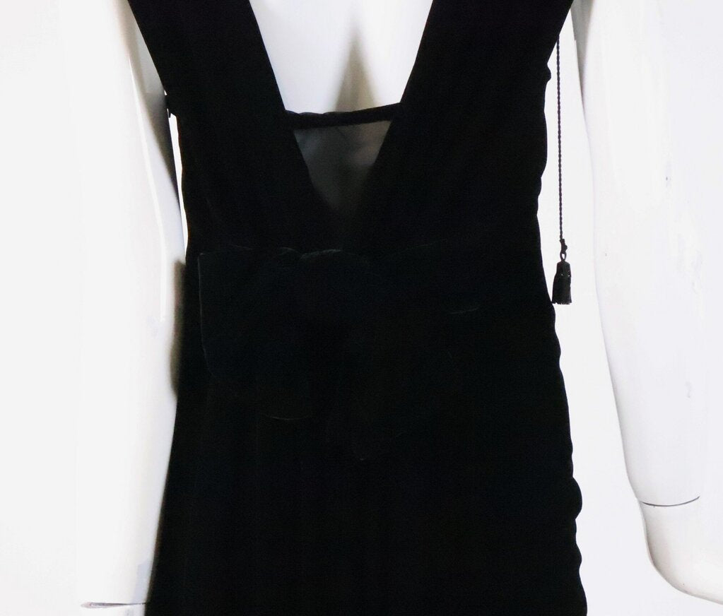 (8) Black Velvet Mini Dress