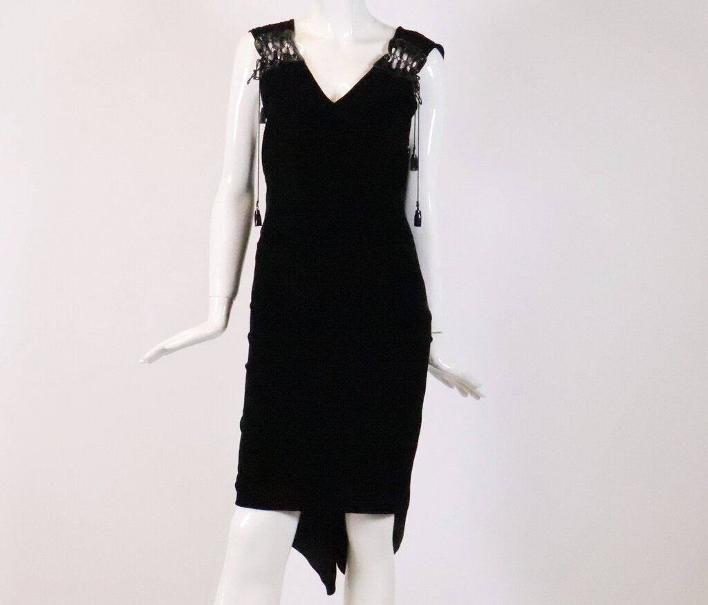 (8) Black Velvet Mini Dress