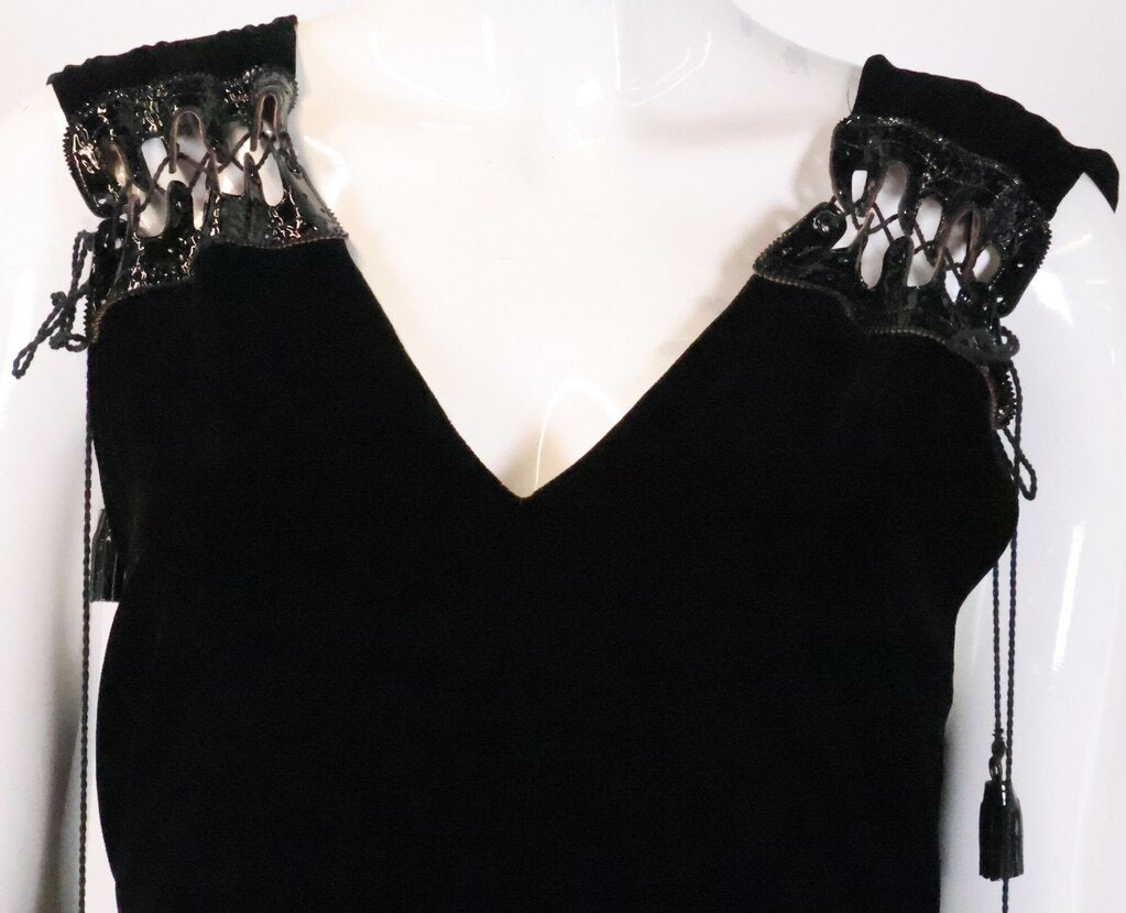 (8) Black Velvet Mini Dress