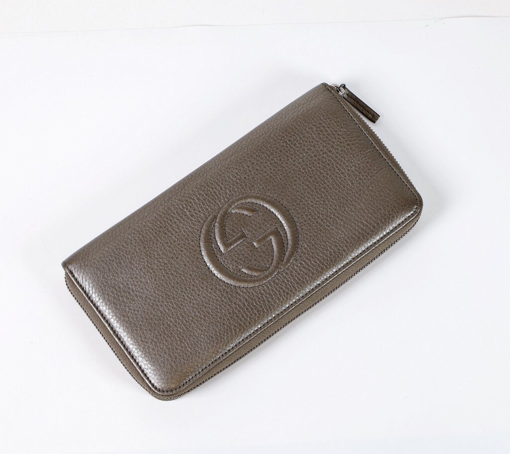 Metallic Greige Zip Wallet