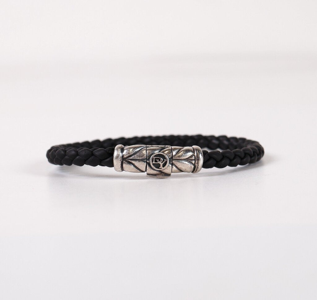 Sterling and Braided Rubber Bracelet