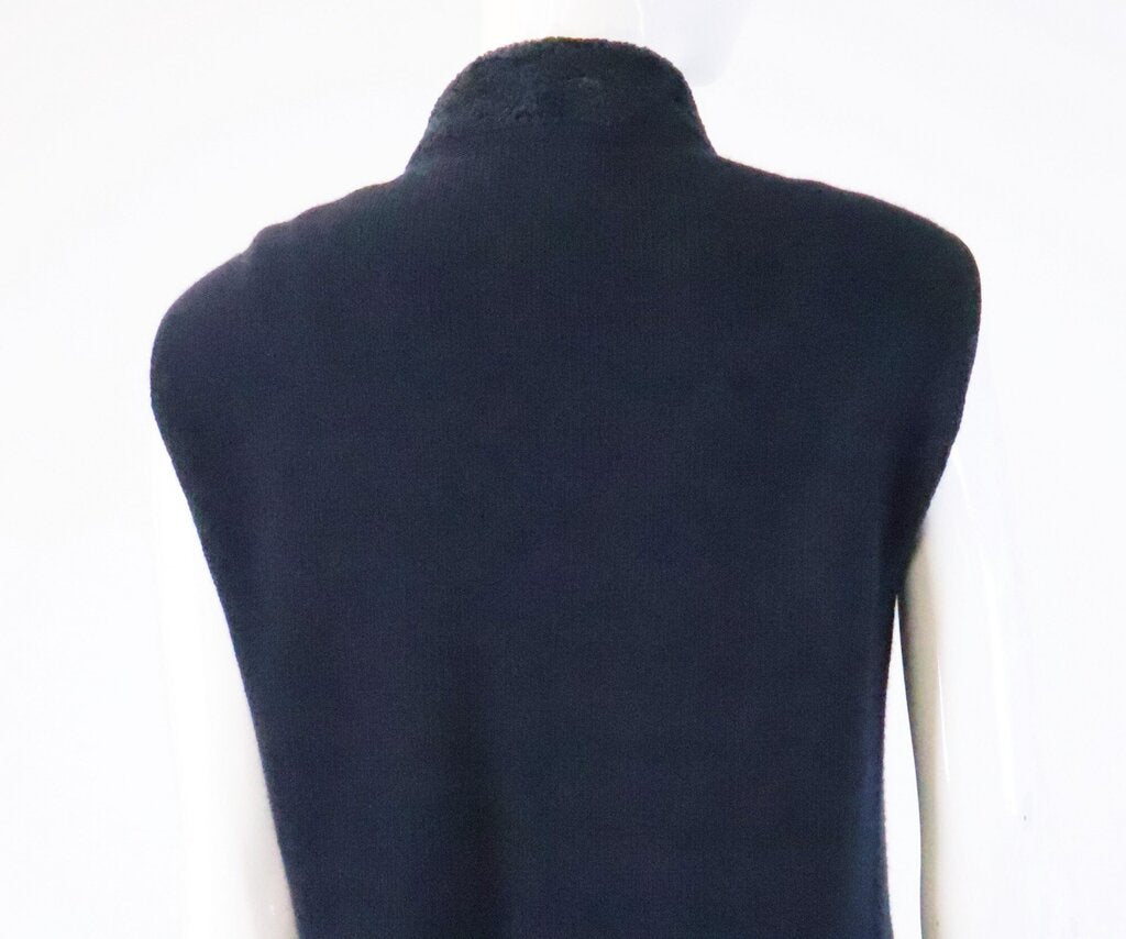 (42-6) Navy Shearling Vest