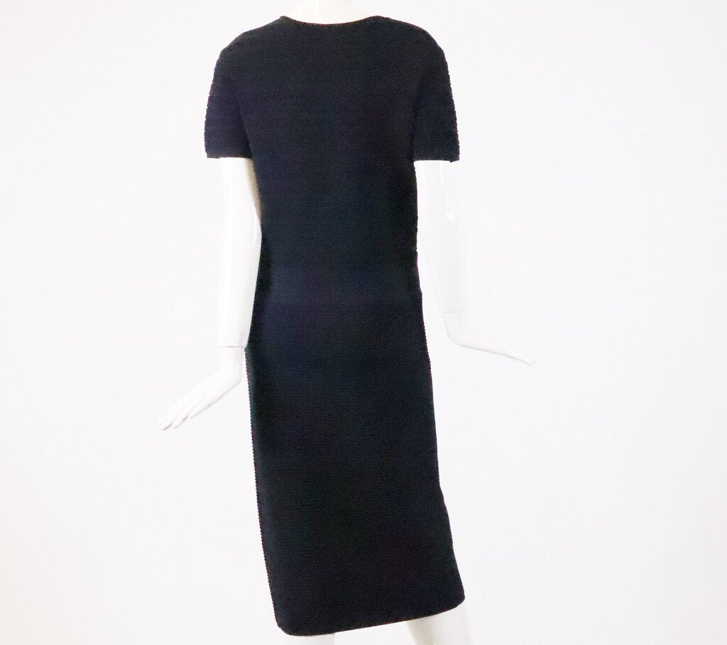 (14) Black Ridged Bodycon Dress