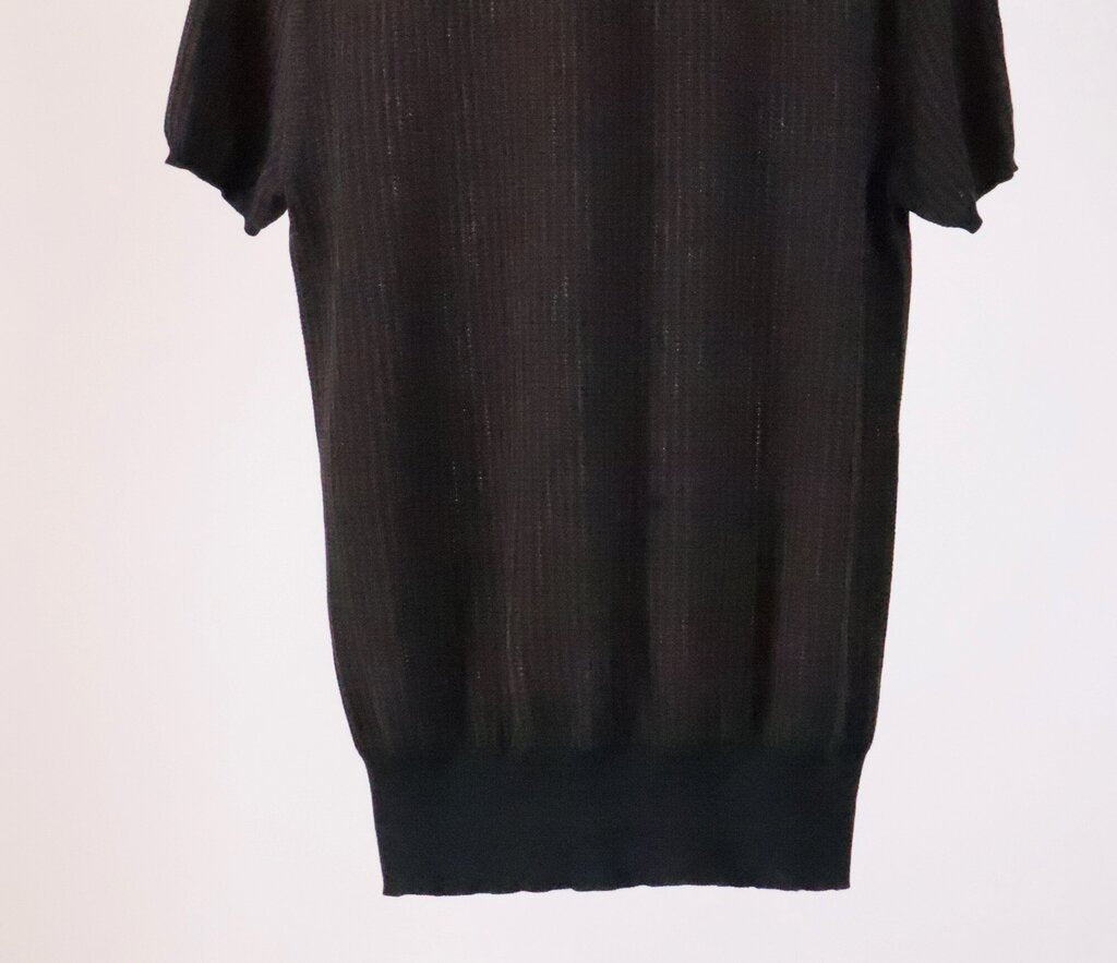 (50) mens brown and black short sleeve knit polo