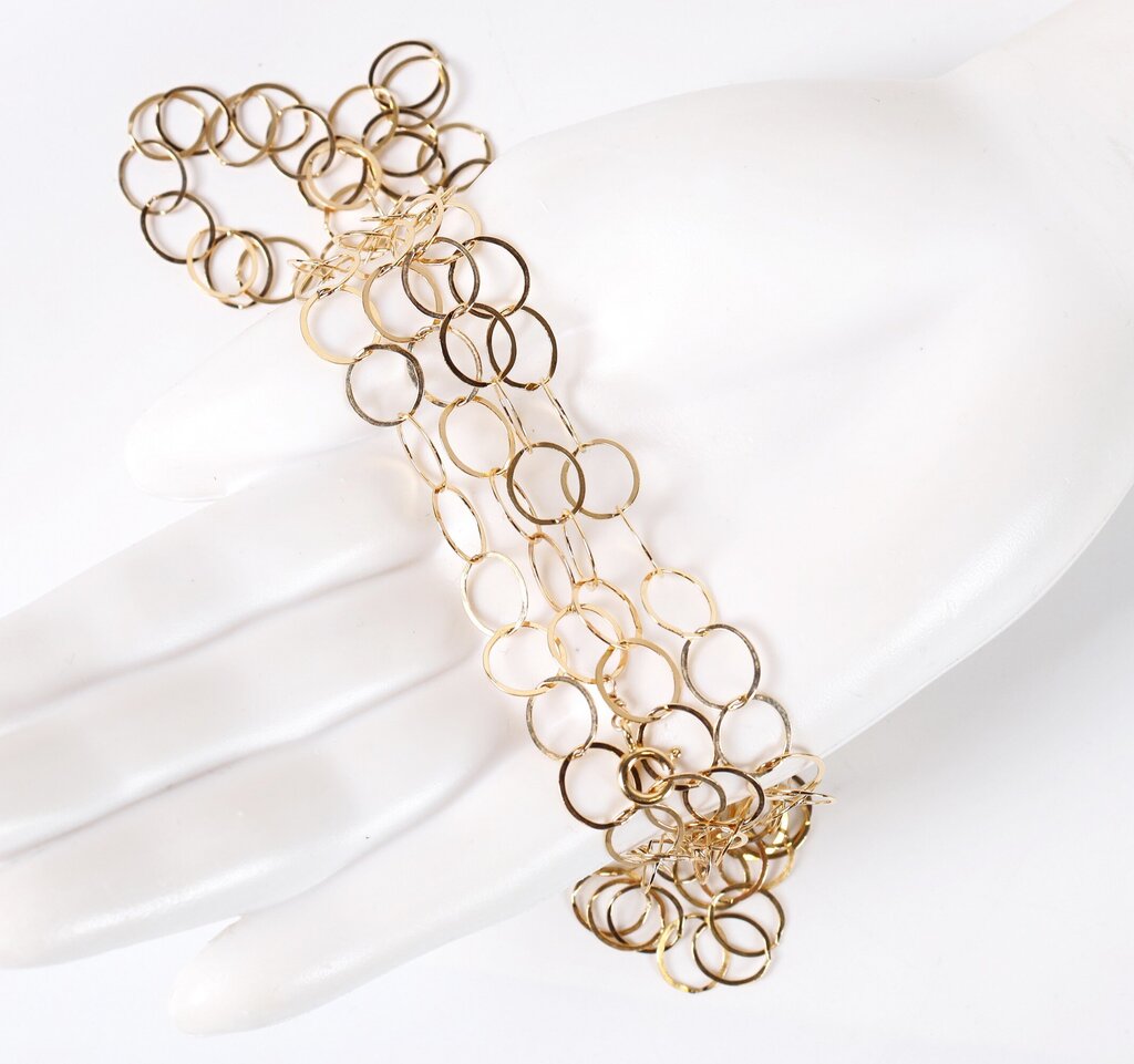 Gold Fill Round Link Long Necklace