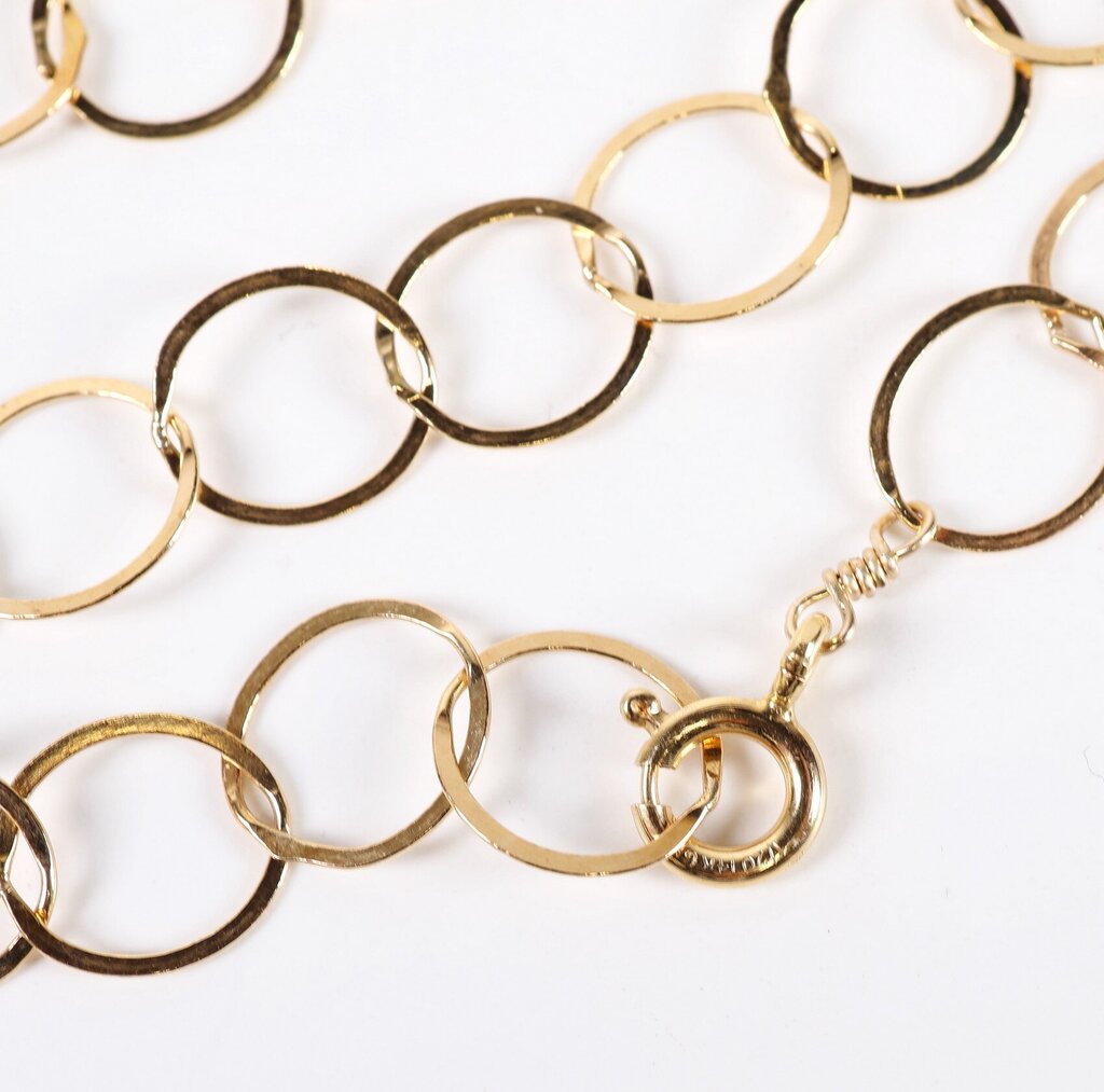 Gold Fill Round Link Long Necklace