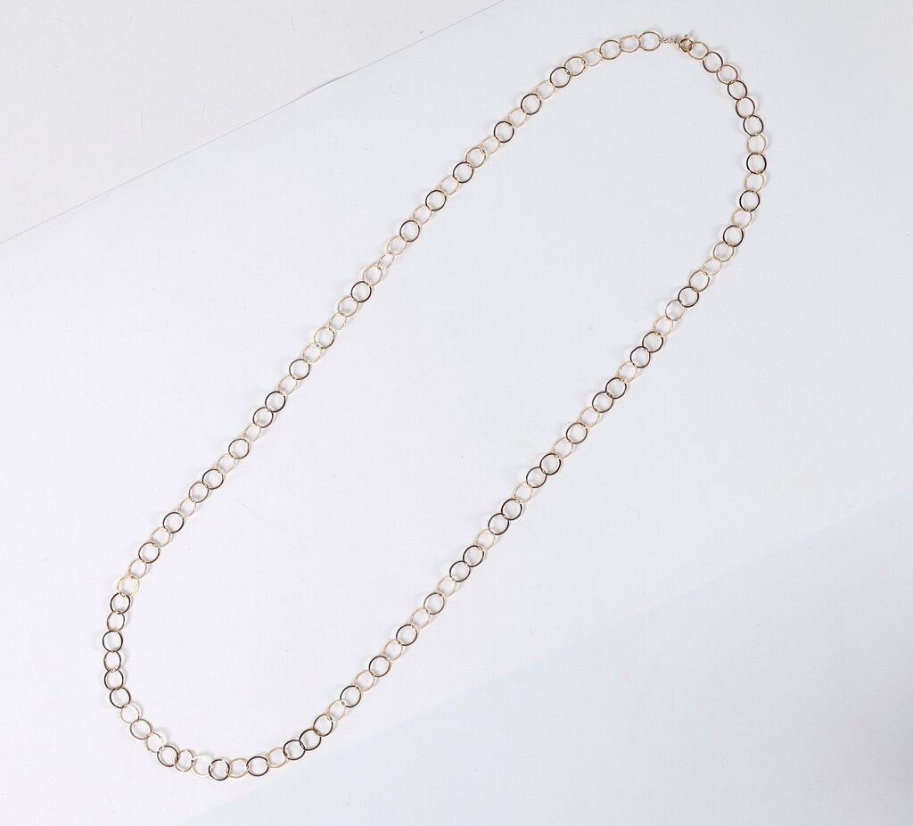 Gold Fill Round Link Long Necklace
