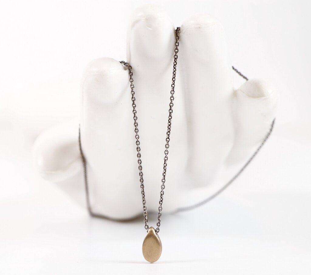 14K Sliding Drop Pendant Necklace