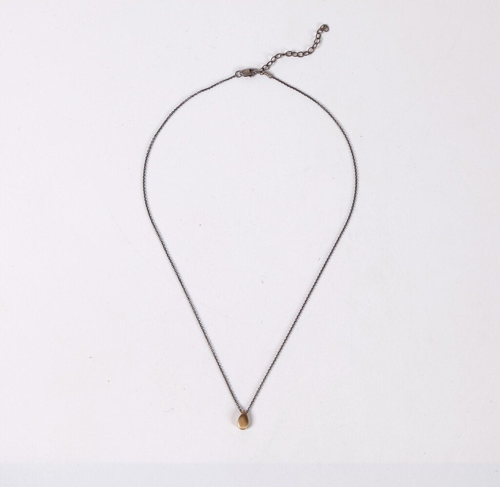 14K Sliding Drop Pendant Necklace