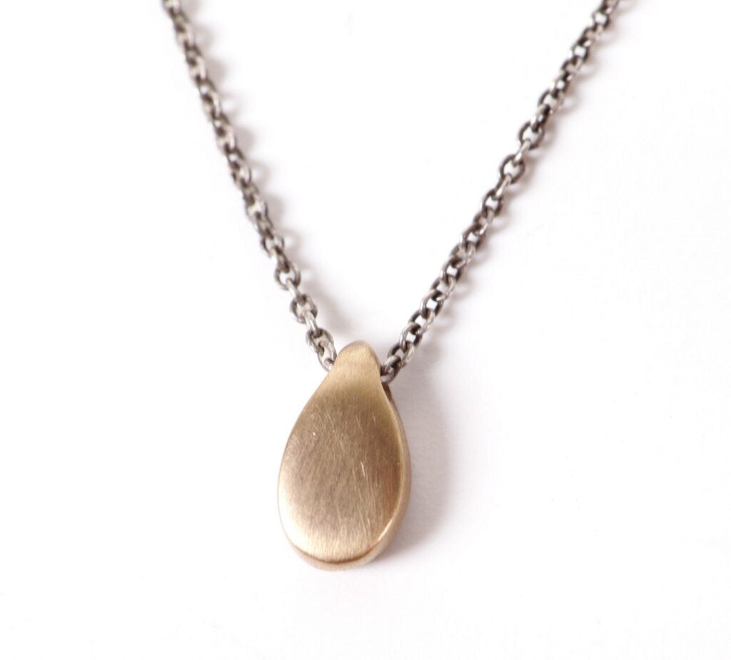 14K Sliding Drop Pendant Necklace