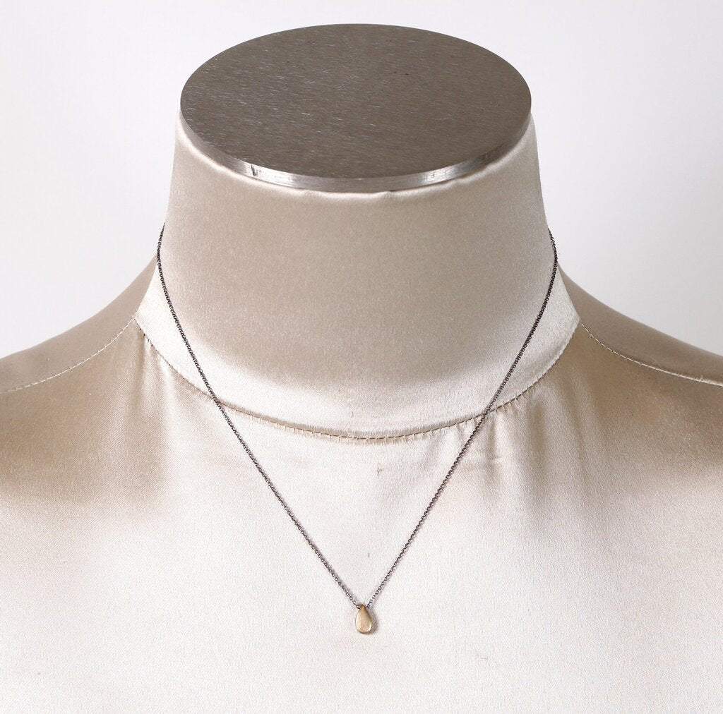 14K Sliding Drop Pendant Necklace