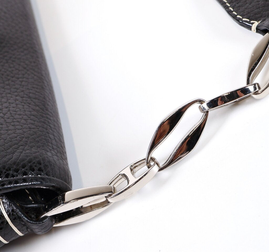 Black Suede and Leather Shoulder Bag