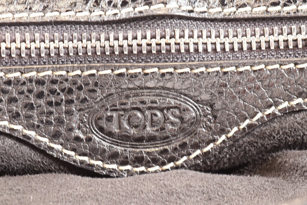 Black Suede and Leather Shoulder Bag