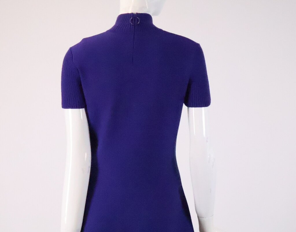 (6) Purple Wool Fit and Flare Dress