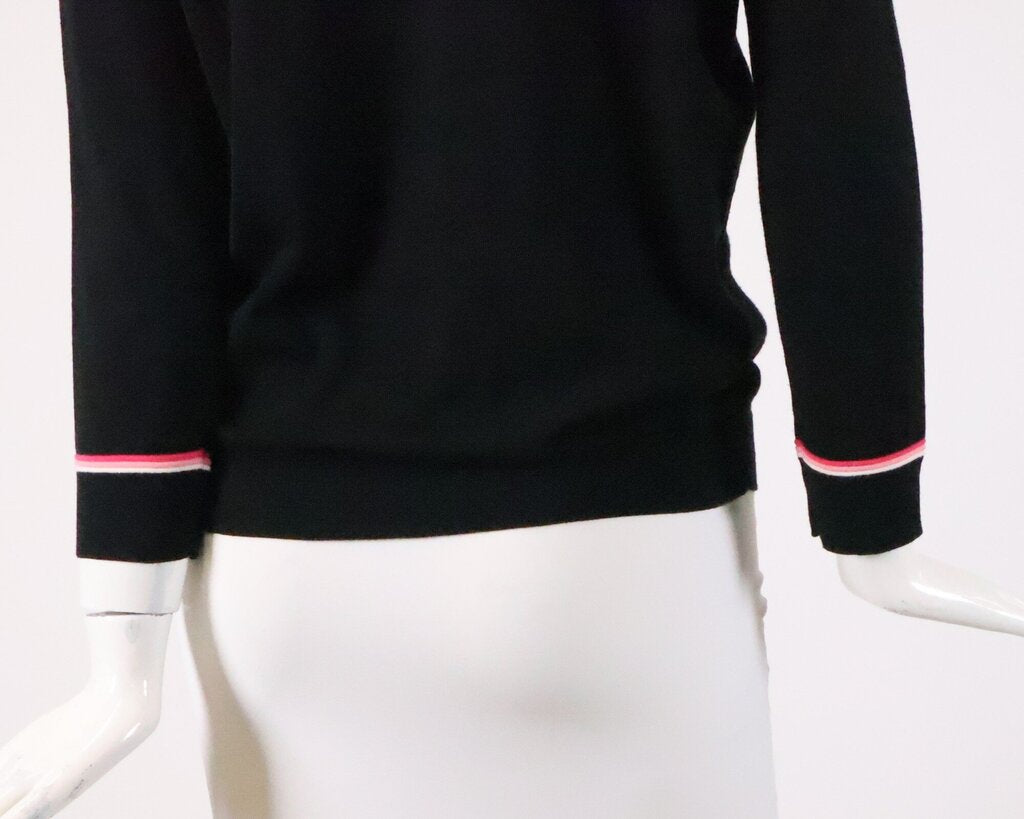 (10) Black Sweater with Pink Piping