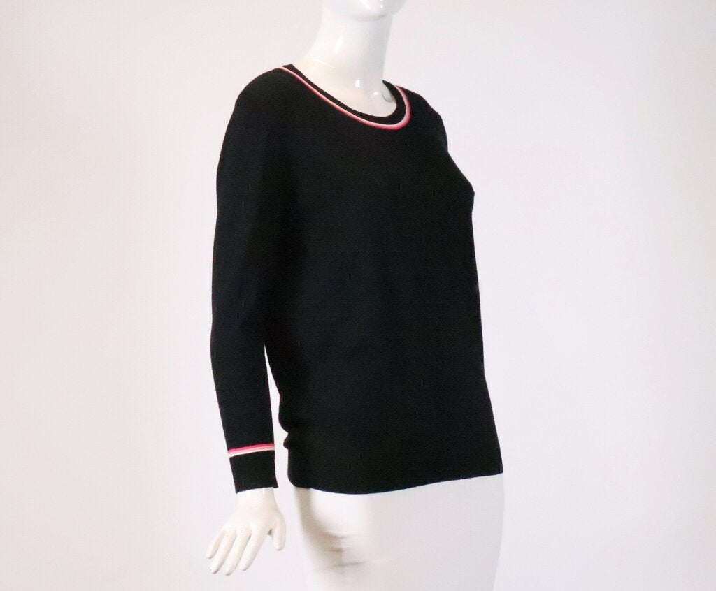 (10) Black Sweater with Pink Piping