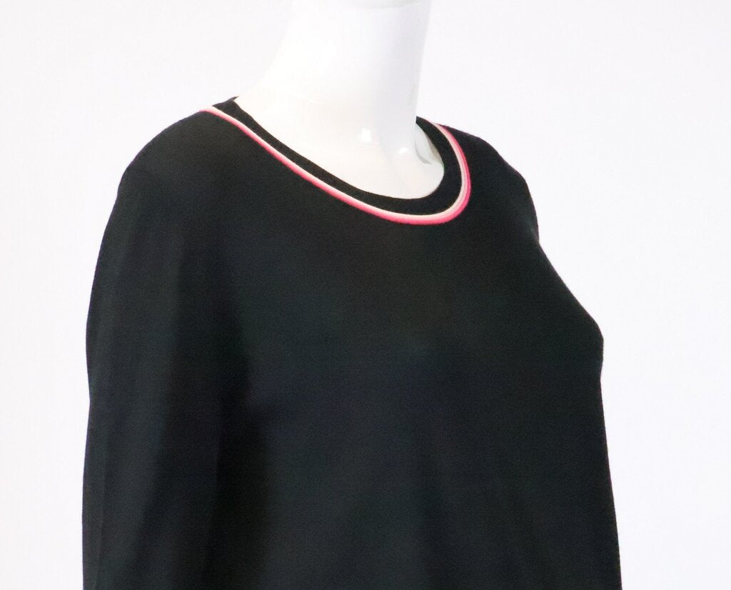 (10) Black Sweater with Pink Piping