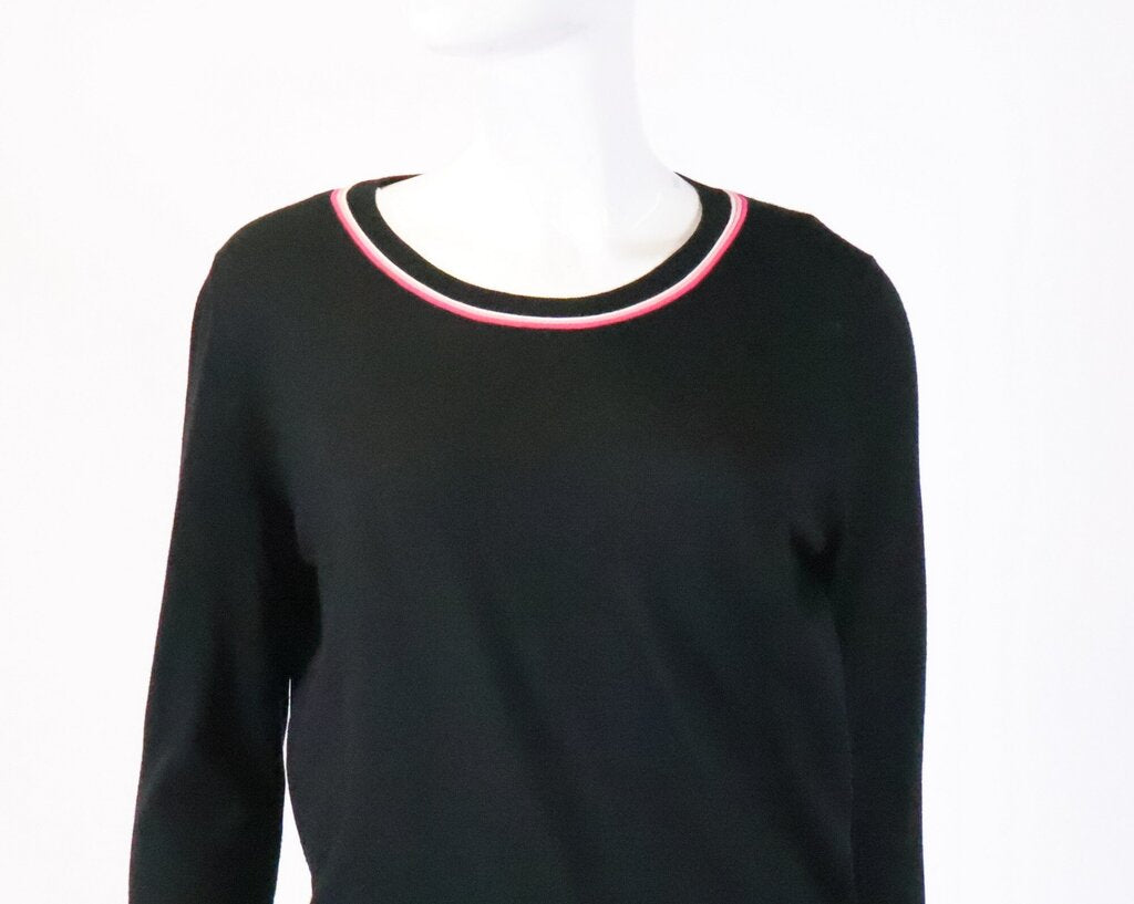 (10) Black Sweater with Pink Piping