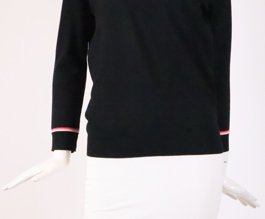 (10) Black Sweater with Pink Piping