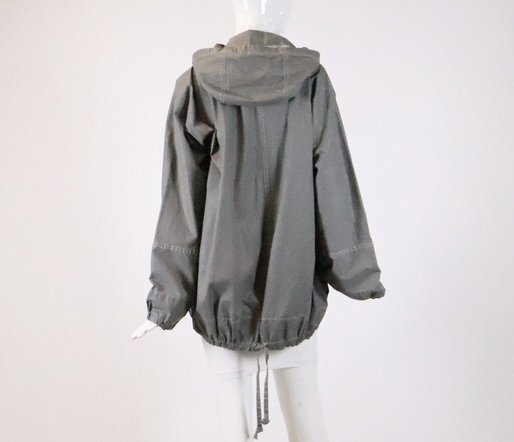 (40) Gray Waxed Cotton Zip Jacket