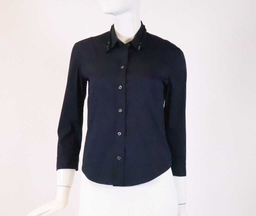 (XS/38) Beaded Collar Button Down
