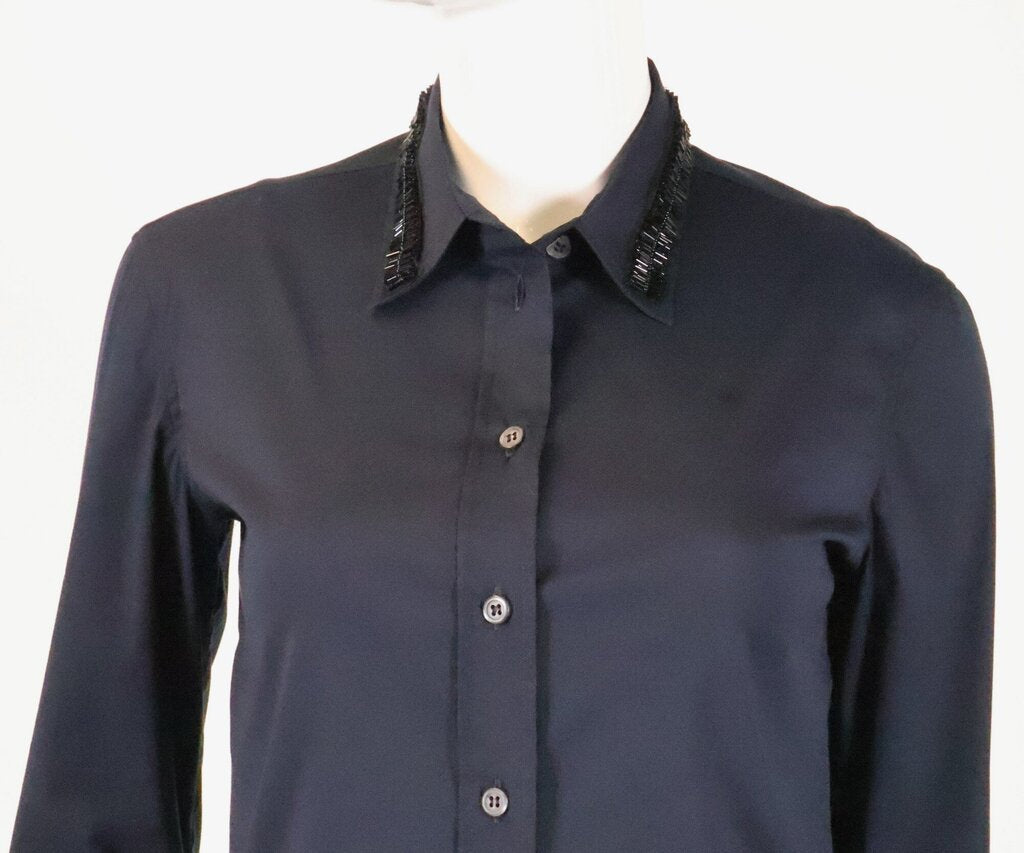 (XS/38) Beaded Collar Button Down