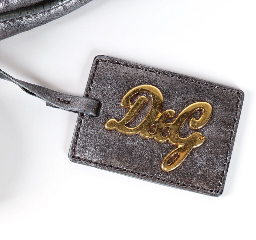 Gunmetal Metallic Leather Purse