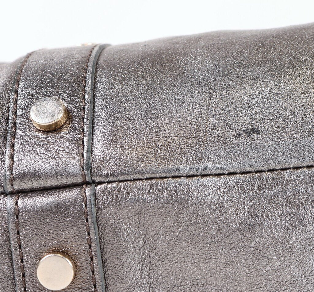 Gunmetal Metallic Leather Purse