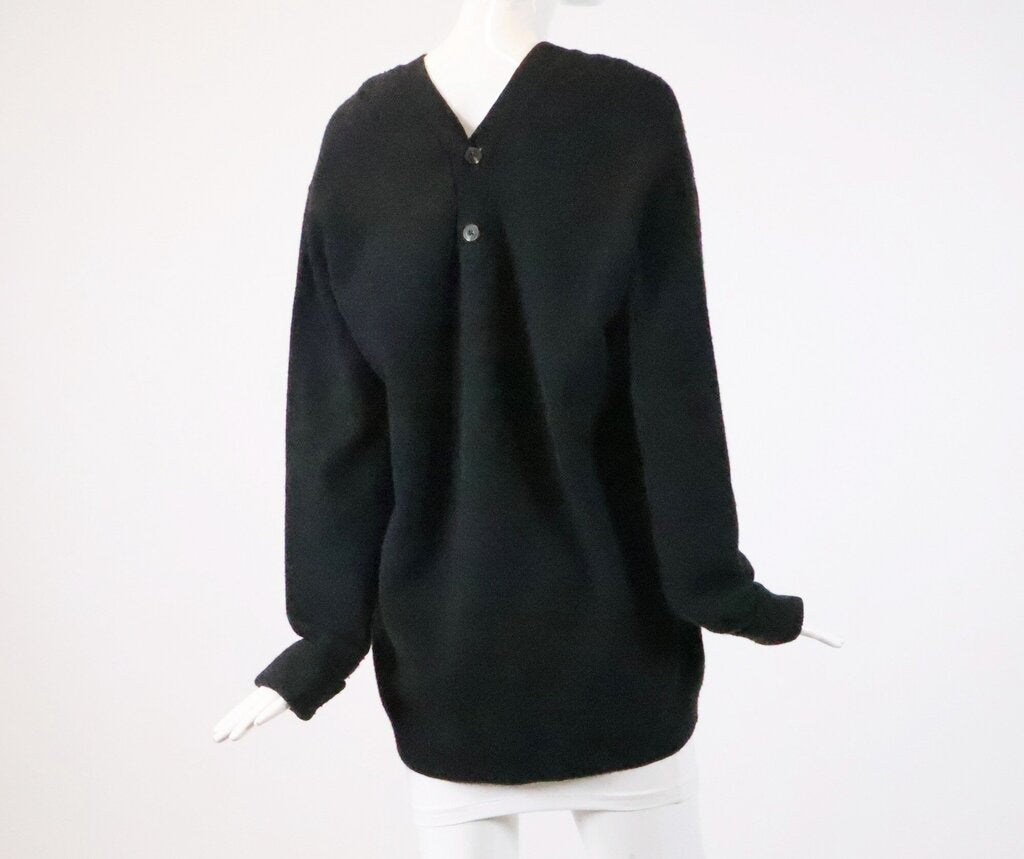 (XS) dark grey button front and back sweater
