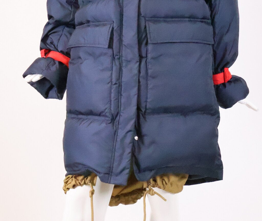 (S/M) Navy/Red Puffer Coat