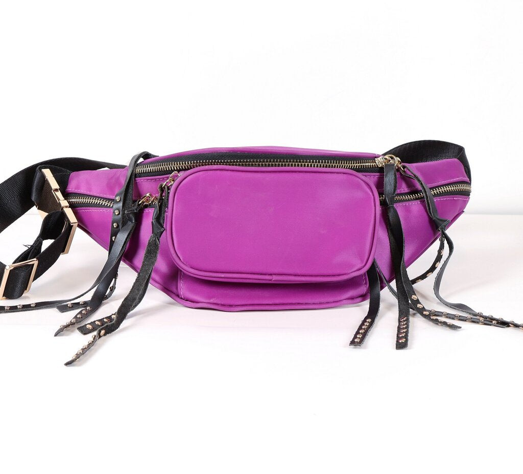 Purple/Black Stud Hip Pack