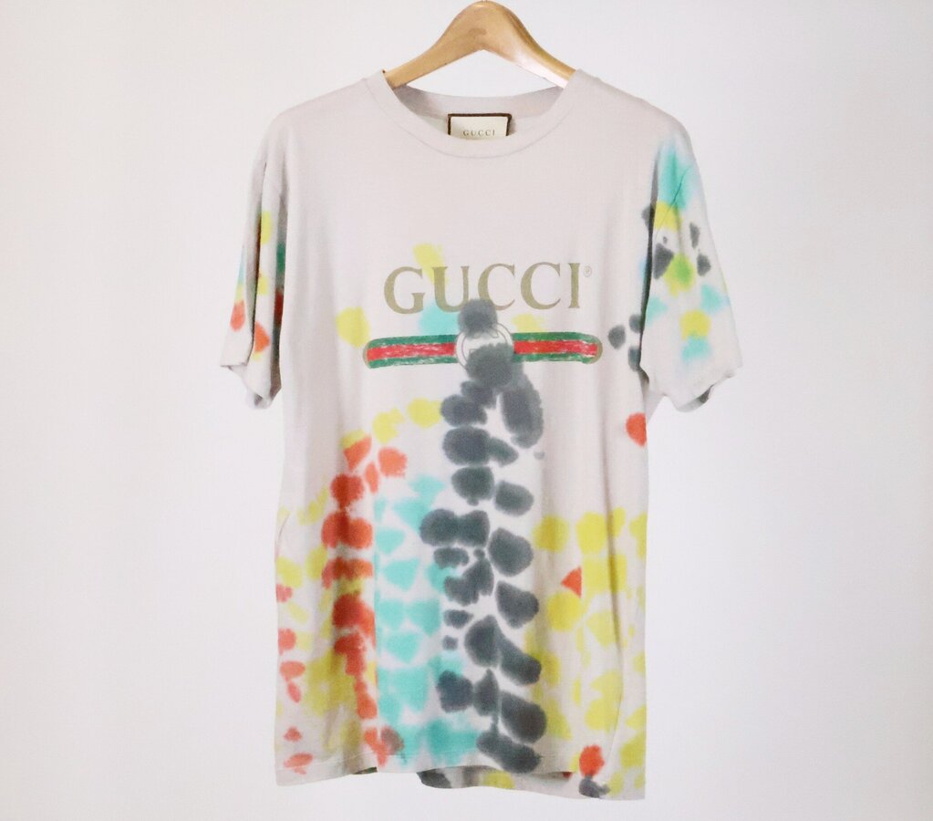 (M) Beige w/Tie Dye & Logo Tee