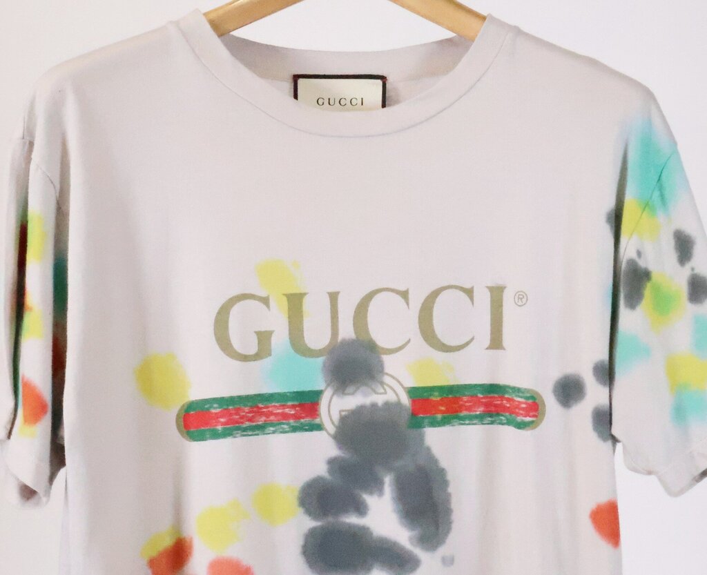 Beige with Tie Dye & Logo Tee (M)