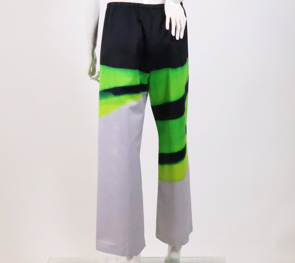 Green Black and Grey Wide Leg Pants (S)