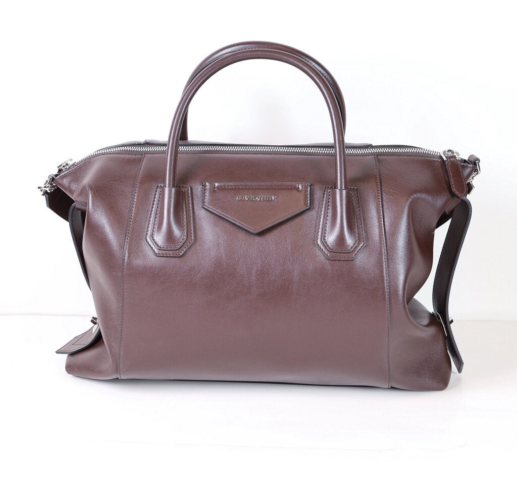 Burgundy Tote with Crossbody Strap