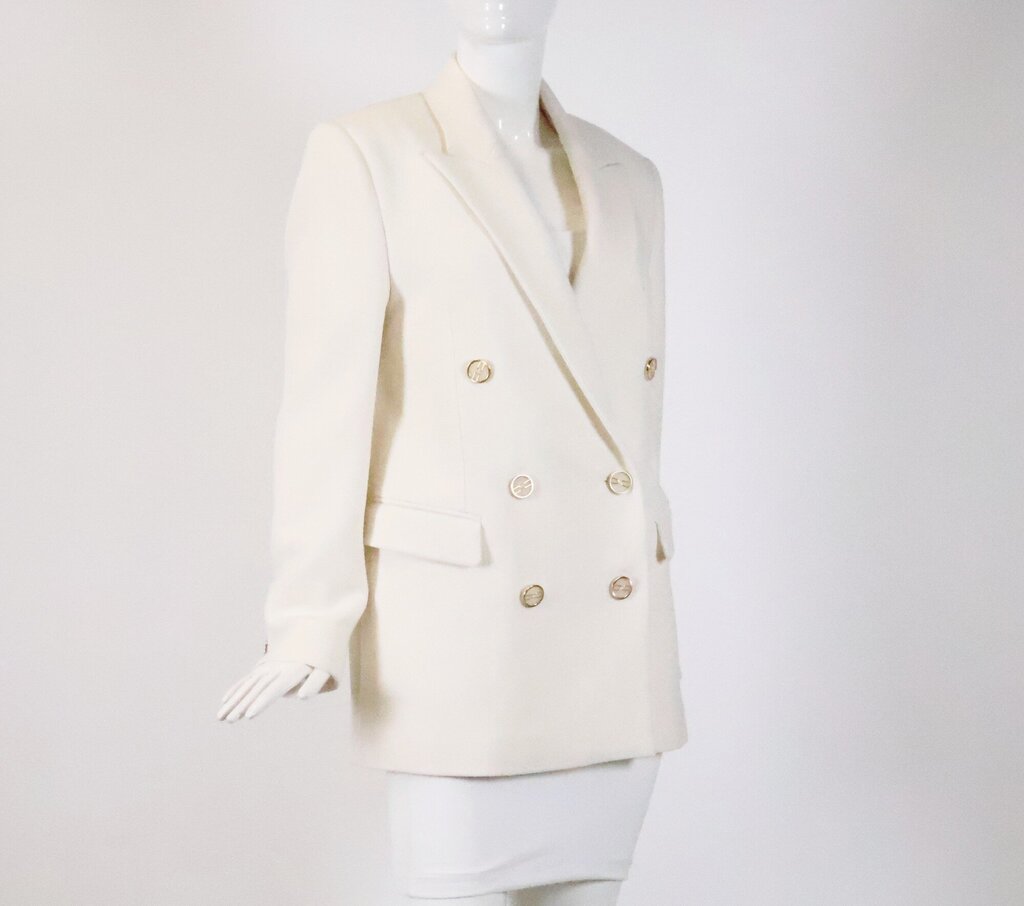 White Double Breasted Blazer with Gold Buttons (S)