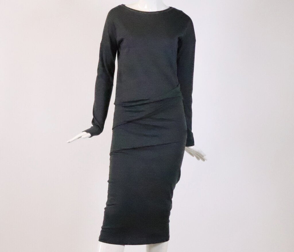 (S) Dark Grey Monili Detail Dress