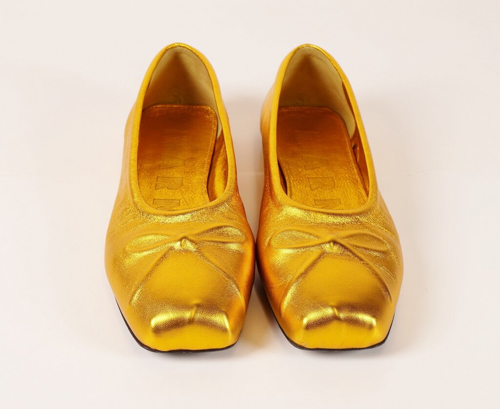 (11/41) Gold Foil Ballet Flat