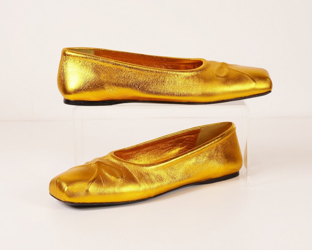 (11/41) Gold Foil Ballet Flat