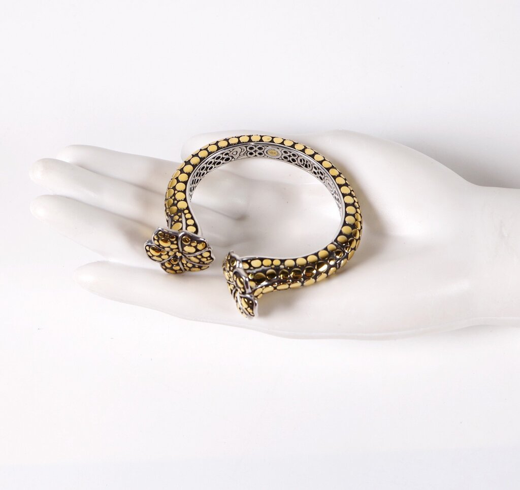 Sterling and 18K Gold Accent Ayu Dot Frangipani Cuff