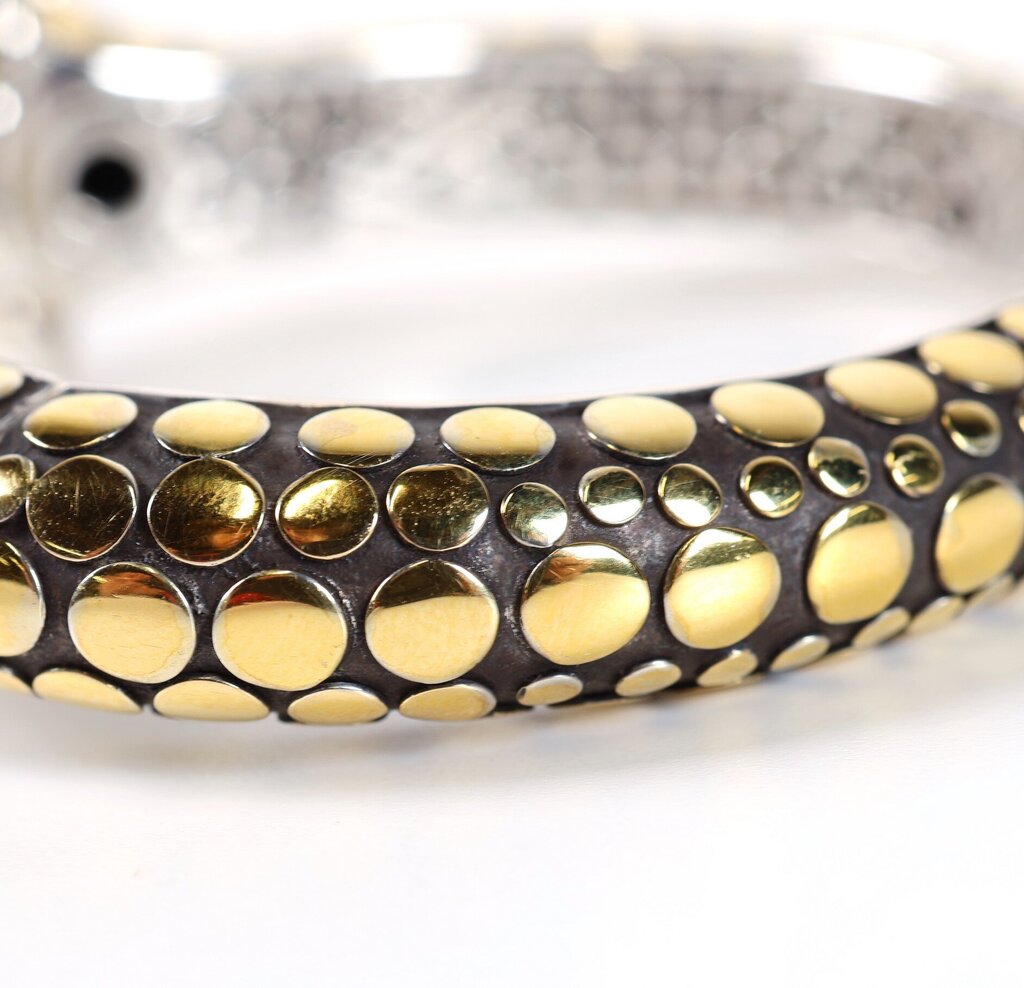 Sterling and 18K Gold Accent Ayu Dot Frangipani Cuff