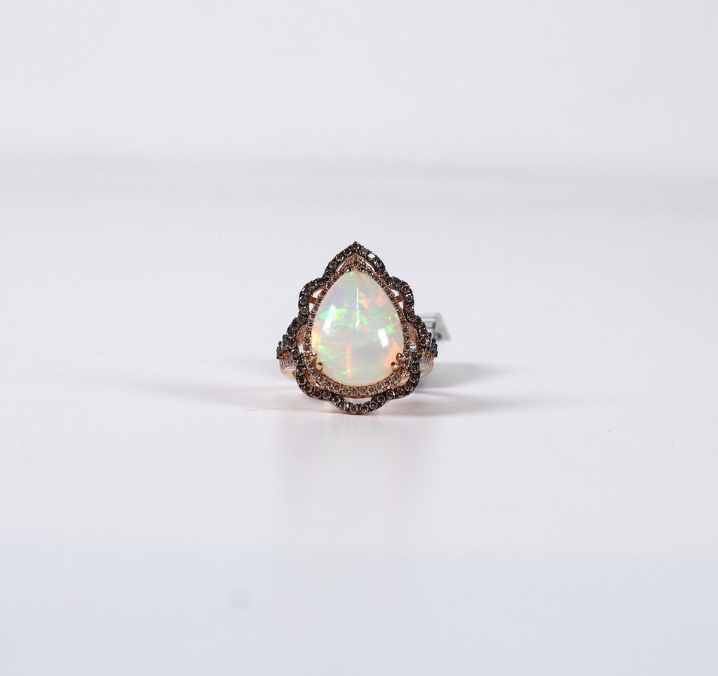 14K Rose Gold Opal and Diamond Ring (7)