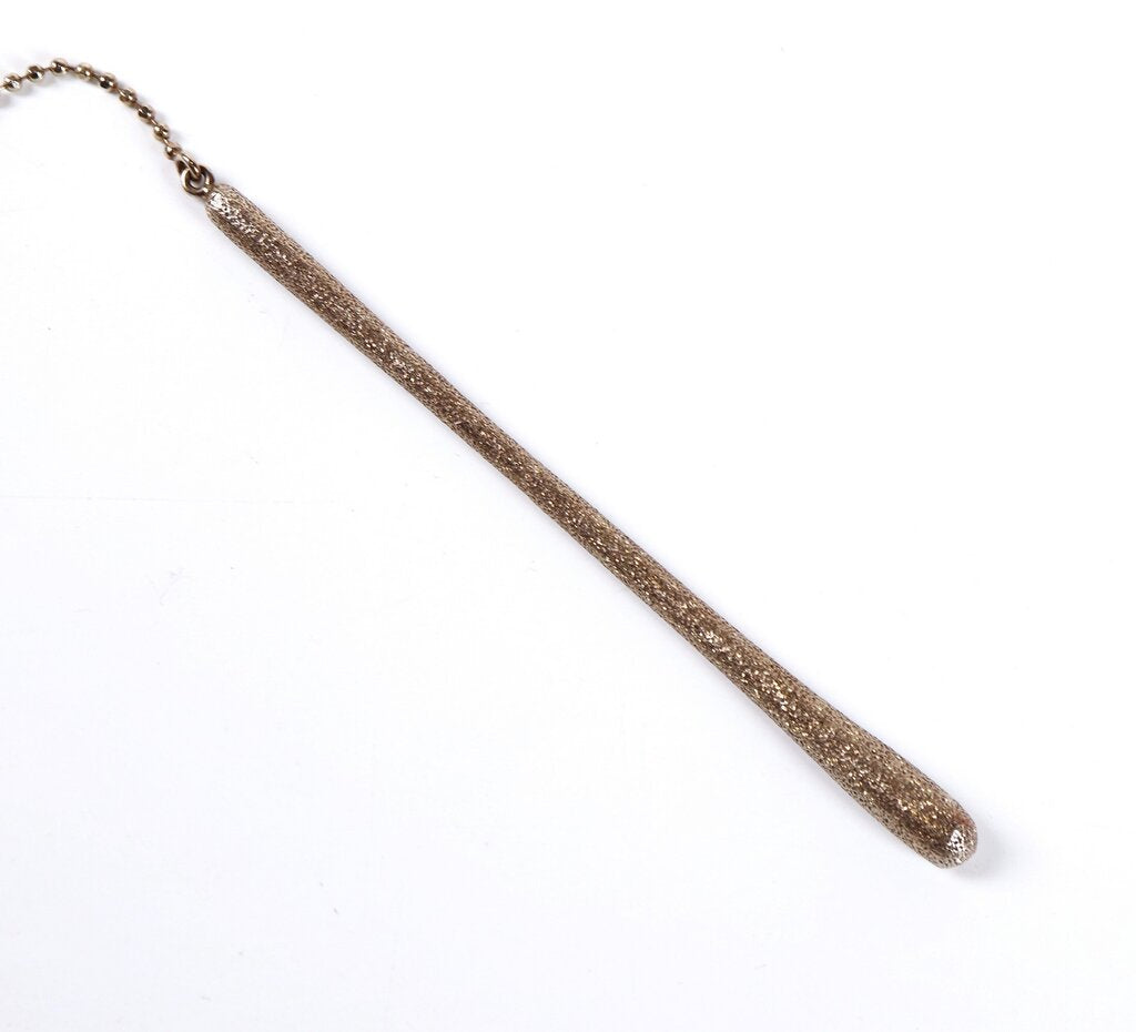 Gold Tone Plating over Sterling Textured Pendant Lariat